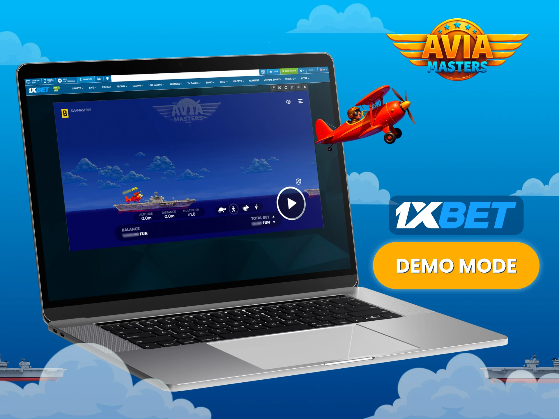 Try playing Aviamasters on 1xbet without registration.