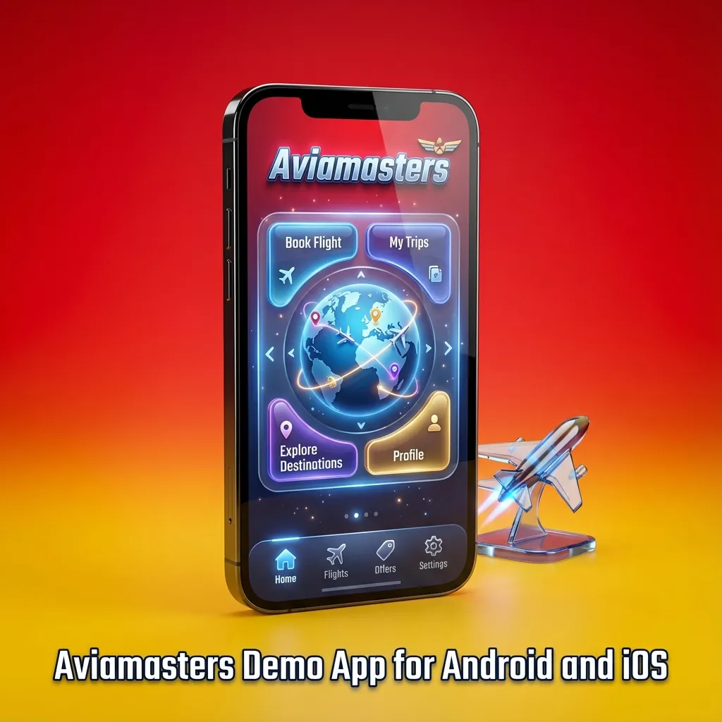 Smartphone showing Aviamasters demo game screen within a casino app for Android and iOS users