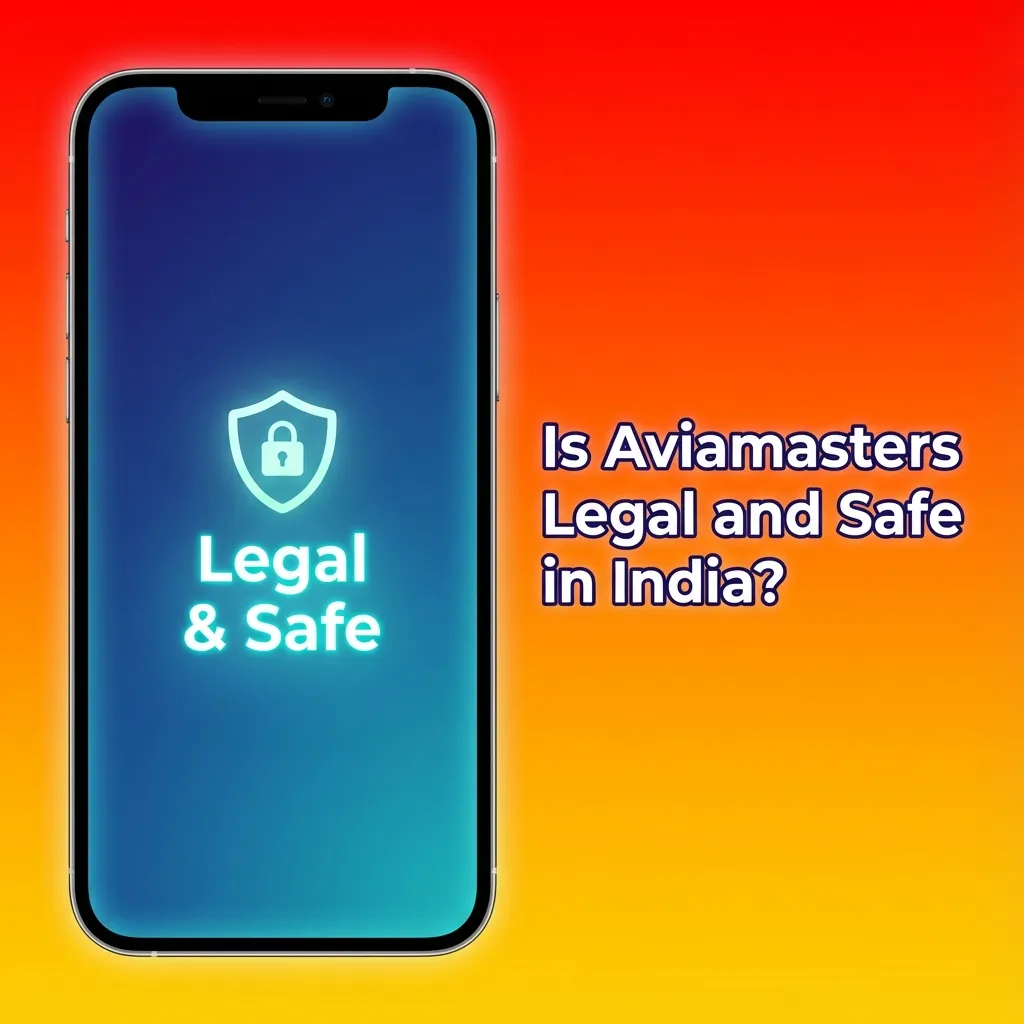 Infographic explaining Aviamasters legality and safety in India, highlighting licensed offshore casinos, SSL security and fair RNG