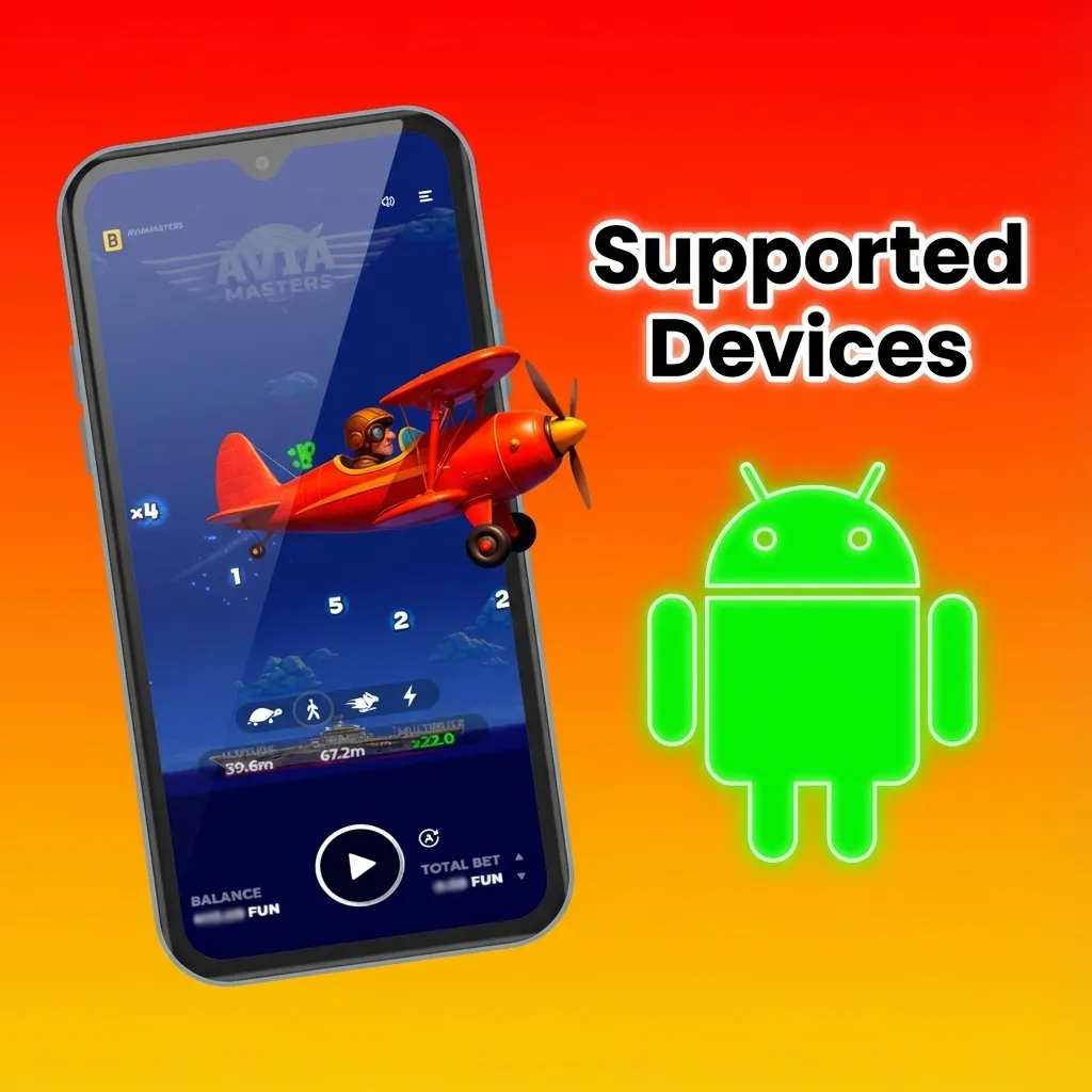 Graphic showing Aviamasters supported Android phones, with icons for budget, mid-range, and flagship models common in India