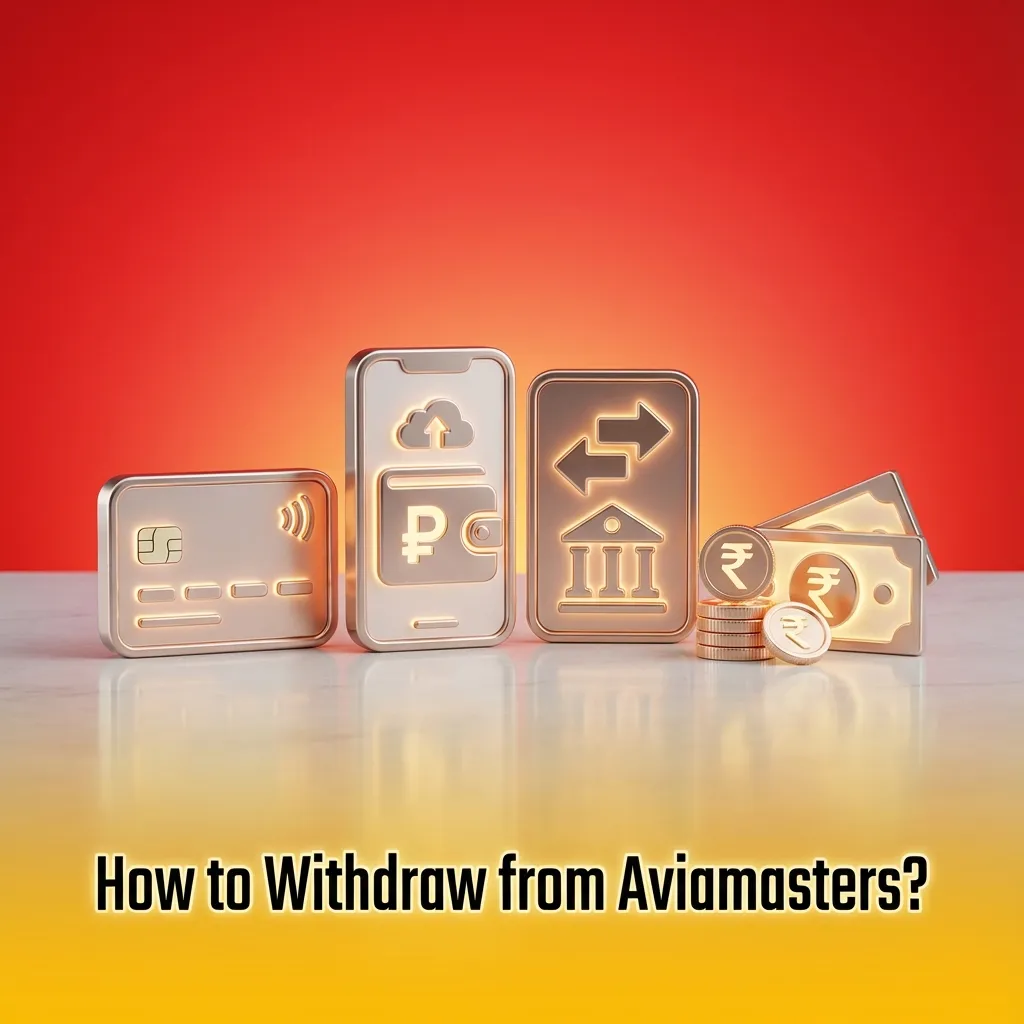 Illustrated guide showing Aviamasters app screens for KYC, profile, and withdrawal steps to cash out winnings safely