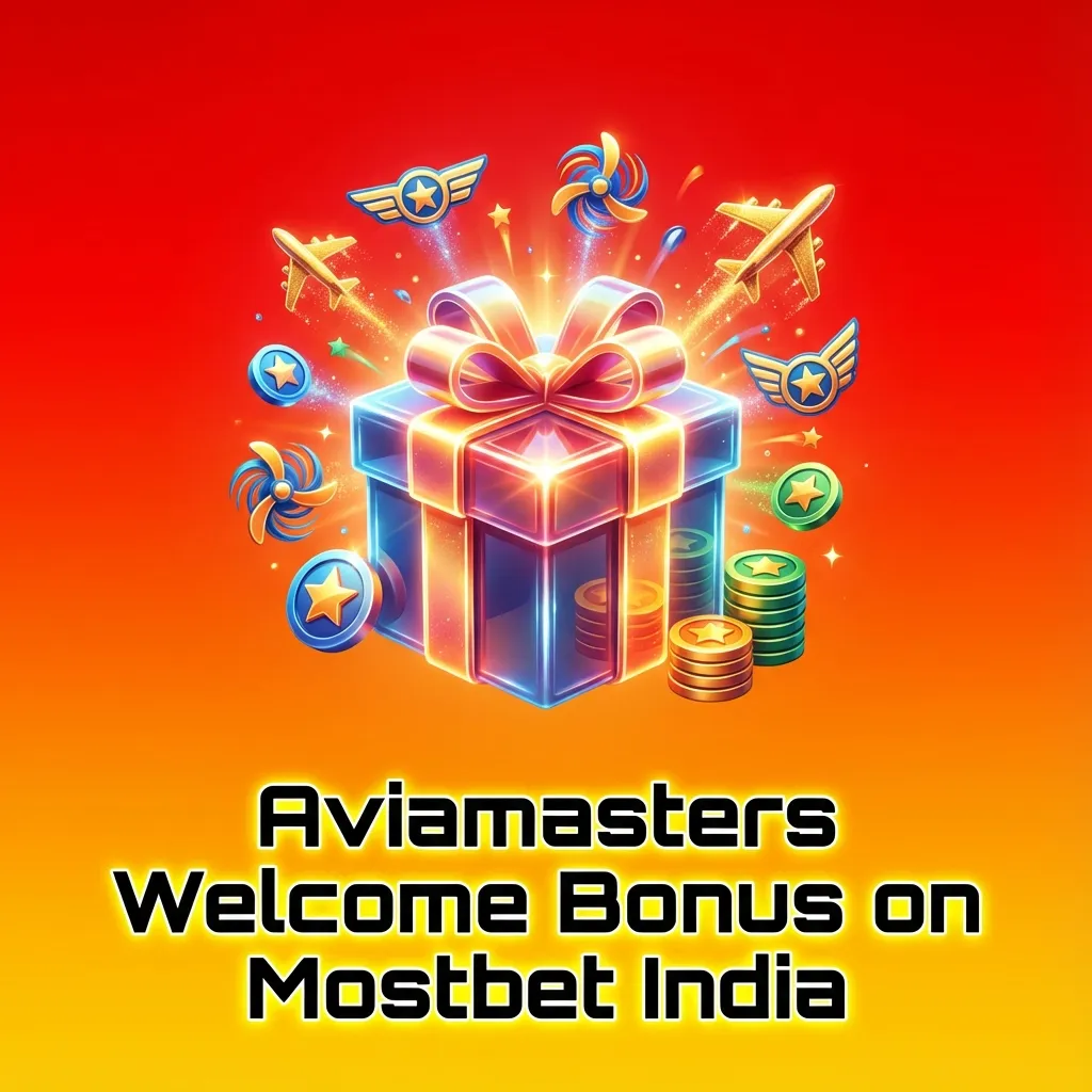 Mostbet India promo banner offering 405% Aviamasters welcome bonus up to 87,000 INR for new casino players