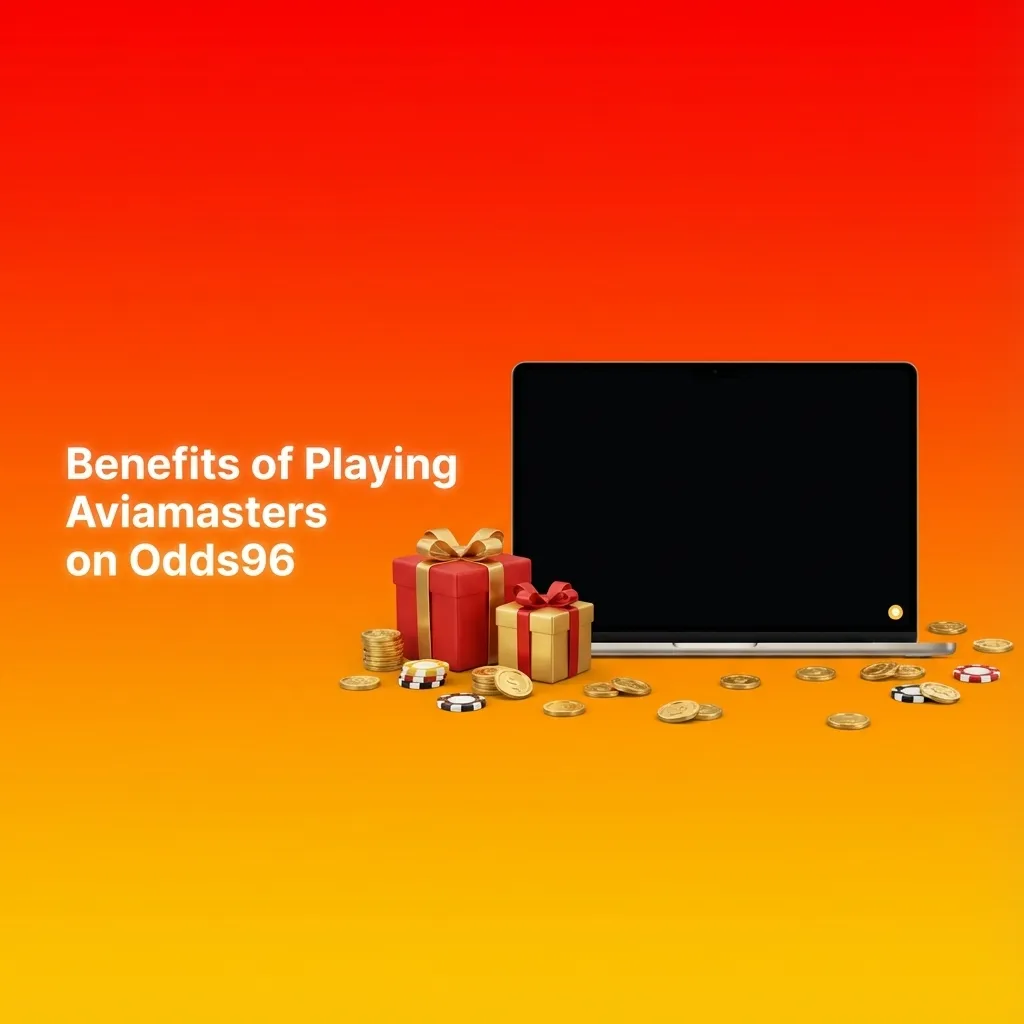 Graphic highlighting Aviamasters benefits on Odds96: fast rounds, live stats, auto bet/cash-out, low bets, UPI deposits.
