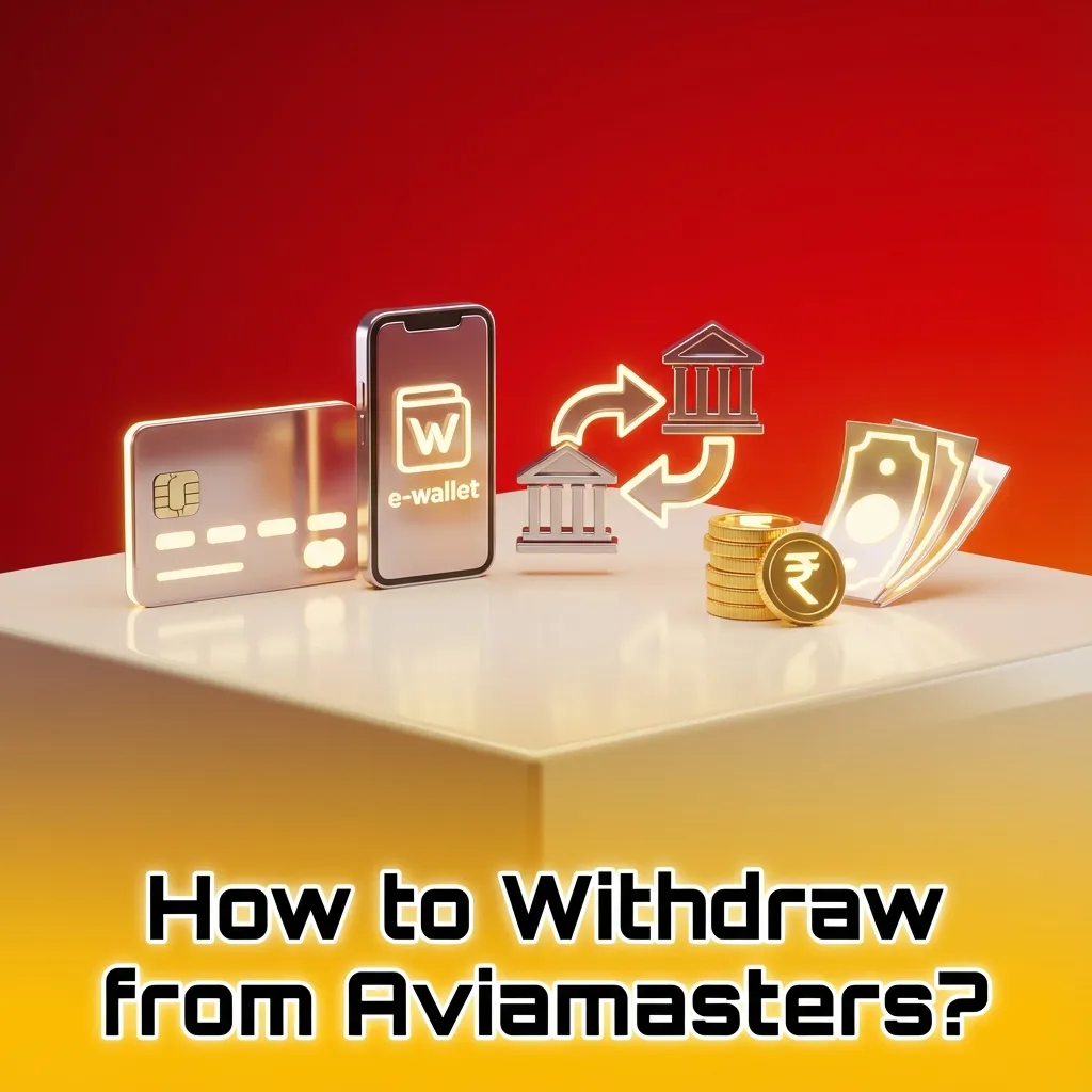 Illustrated Aviamasters app screen showing steps to withdraw winnings after KYC verification, from Cashier to payout completion.