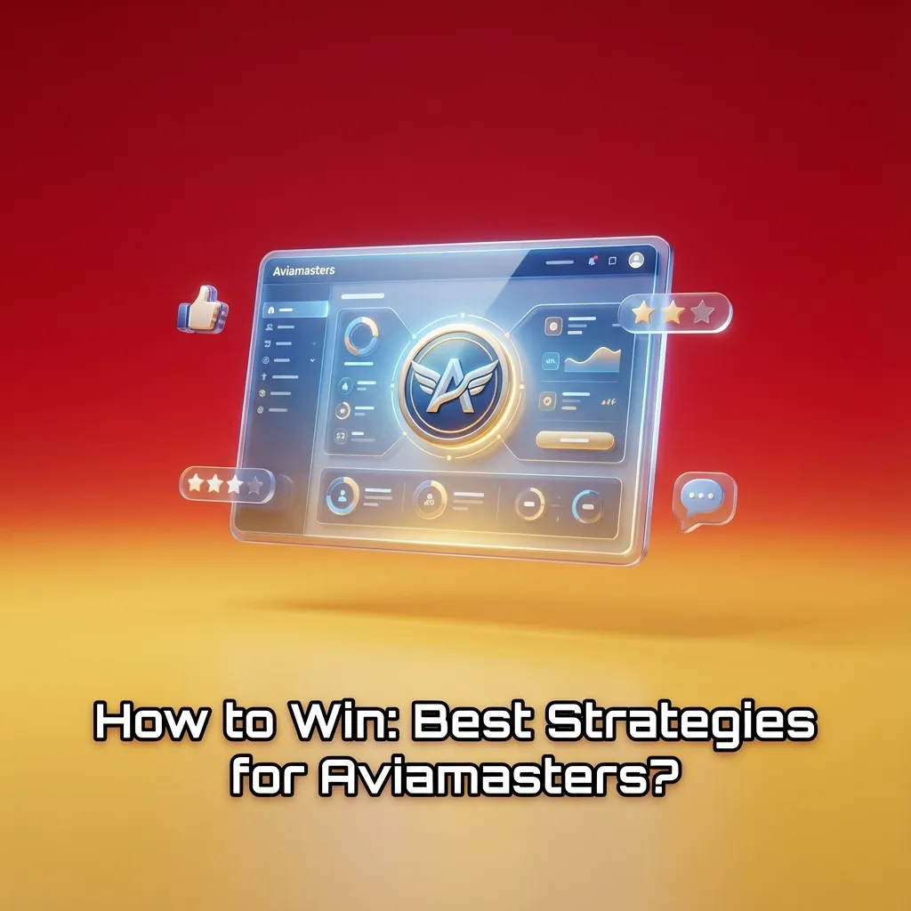 Illustration of Aviamasters game screen with rising multiplier and icons depicting small bets, ladder strategy, and stop-loss limits