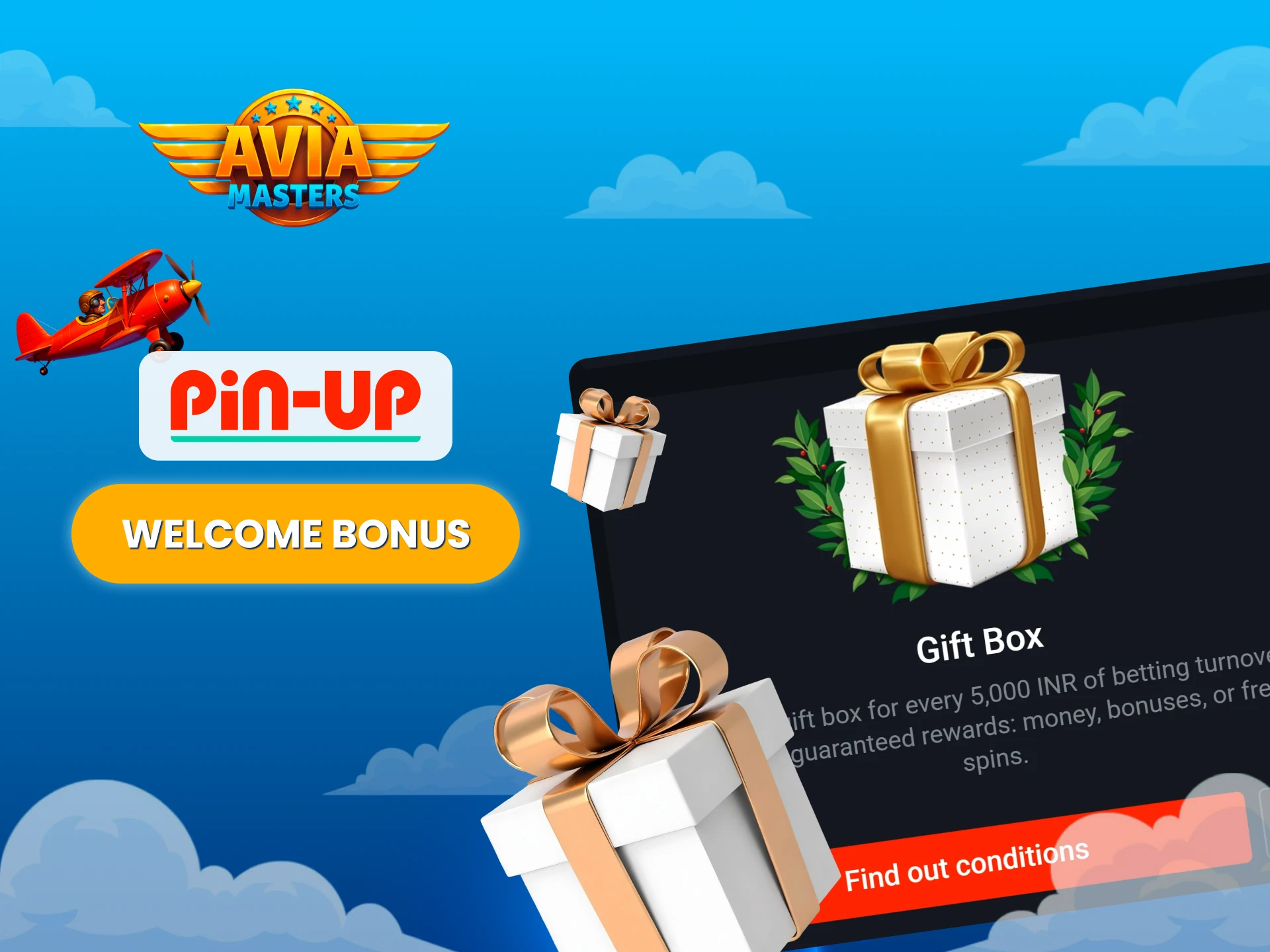 Get a welcome Pin-Up bonus to play Aviamasters.